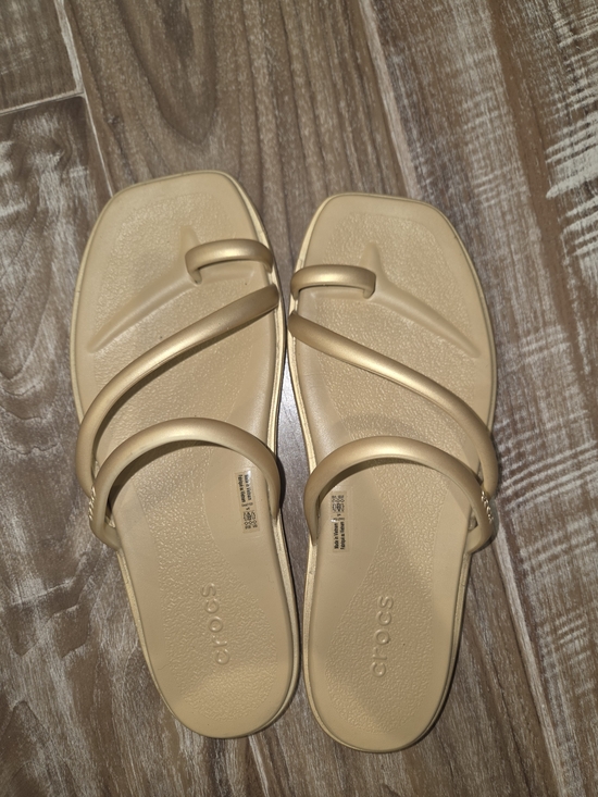 CROCS Shoes - Crocs Women’s Gold Strappy Slide Sandals